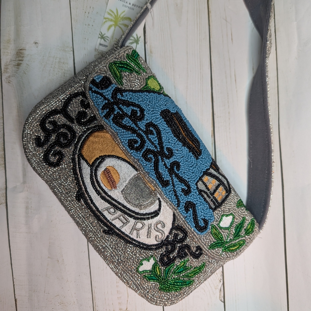 America & Beyond Express Elegant Beaded Paris Shoulder Bag